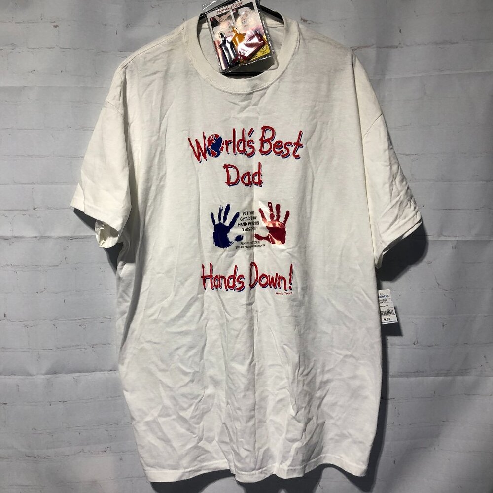 Best Dad Hands Down Paint Father's Day Novelty Tee Size 2XL